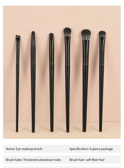 KissICON 6PCS Six Piece Eyeshadow Eyeliner Eyebrow Brushes Set Pro