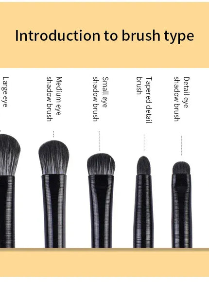 KissICON 6PCS Six Piece Eyeshadow Eyeliner Eyebrow Brushes Set Pro