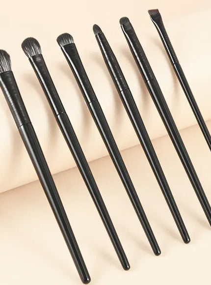 KissICON 6PCS Six Piece Eyeshadow Eyeliner Eyebrow Brushes Set Pro