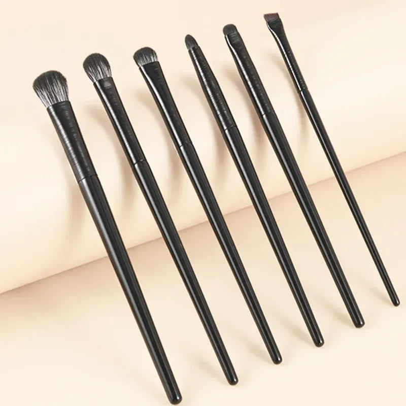 KissICON 6PCS Six Piece Eyeshadow Eyeliner Eyebrow Brushes Set Pro
