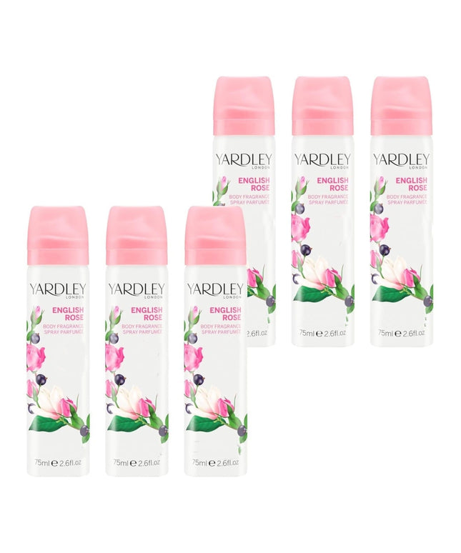 KissICON 6pcs Yardley English Rose Floral Body Mist