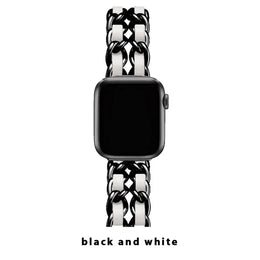 KissICON 7 Black White / 38mm 40mm 41mm Women Metal Strap for Apple Watch Band 10 9 8 Ultra 46mm 42mm 49mm 7 SE 6 5 41mm 45mm 44/40mm Lady Gold Steel Bracelet Wristband
