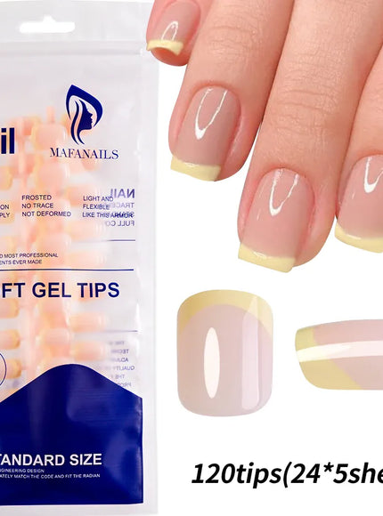 KissICON 7 KissIcon 120Pcs Black Square Nails - Glossy Finish