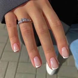 KissICON 7 KissIcon 24Pcs French Tip Nails - Solid Color