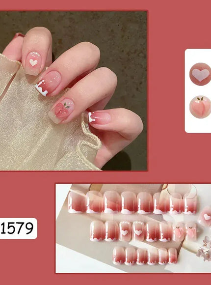 KissICON 7 [KissIcon] Pink Press On Nails - Reusable Acrylic