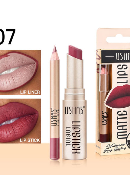 KissICON 7# KissIcon Ushas Lipstick Lipliner Set - Long Lasting