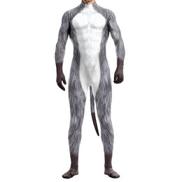 KissICON 7 / XXL Halloween Costume  Adult Mens Wild Animal Cosplay Costume Full Cover 3D Print Beast Petsuit Jumpsuit Bodysuit Tail