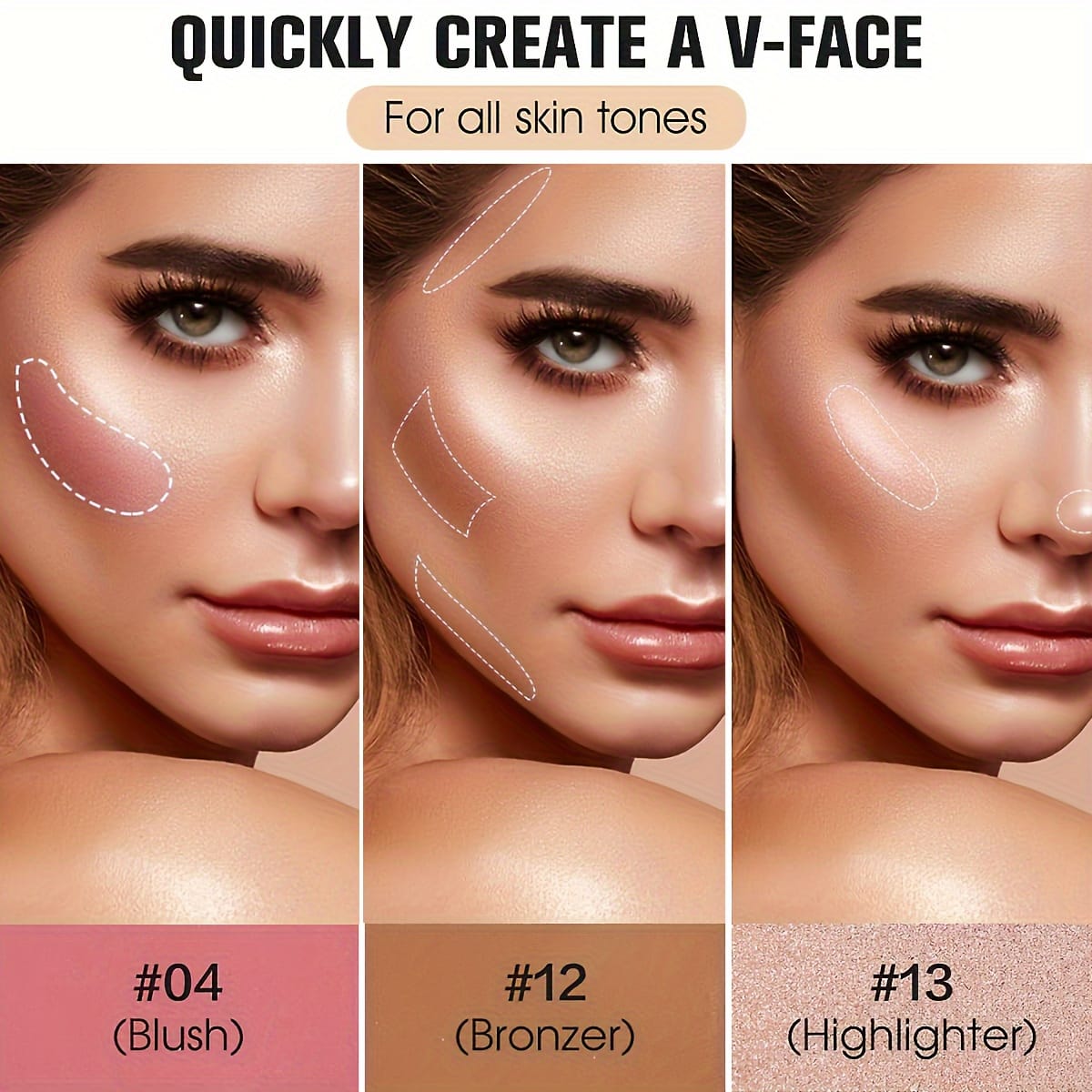 KissICON 7002-010M 16color Matte Bronzer Blush Palette Natural