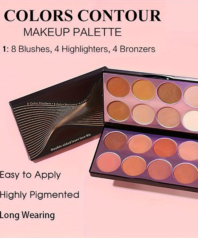 KissICON 7002-010M 16color Matte Bronzer Blush Palette Natural