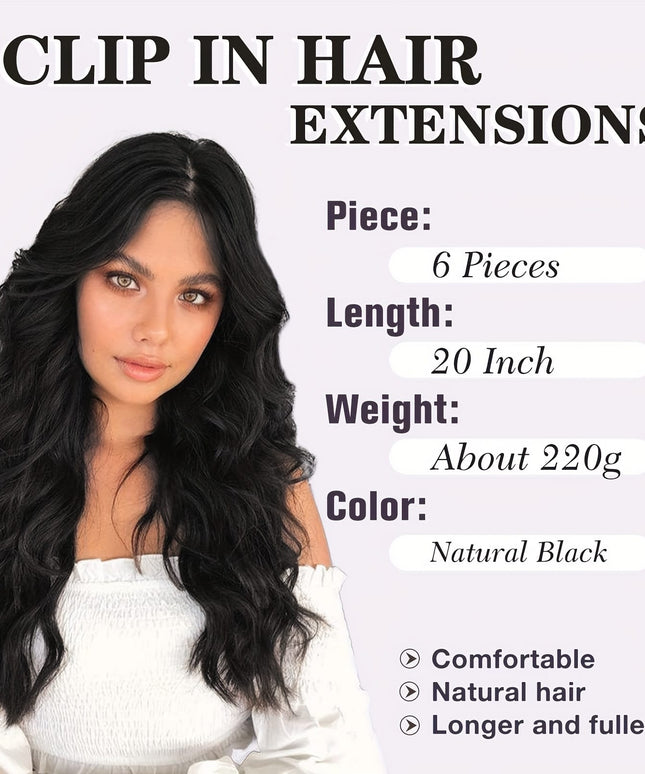 KissIcon 20 Inch Thick Curly Clip Hair Extensions