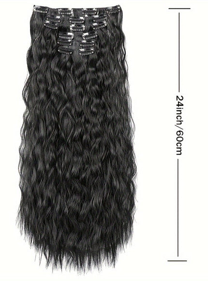 16 Black Clips For Synthetic Curls - Soft