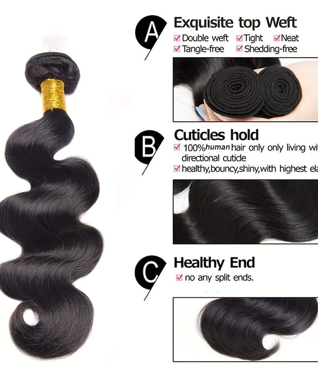 KissIcon Brazilian Virgin Hair Extensions - 300G Body