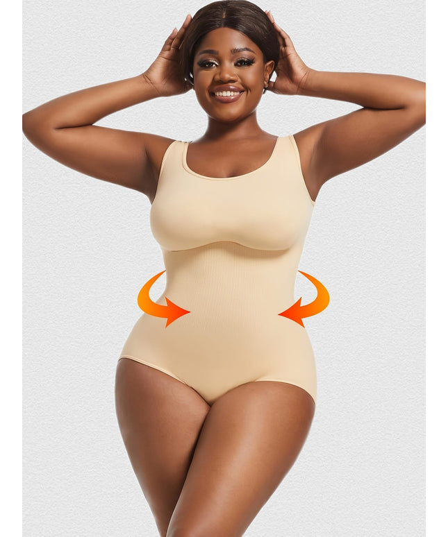 jkthpu-45 1pc Women's Plus Size Bodysuit - High Waist