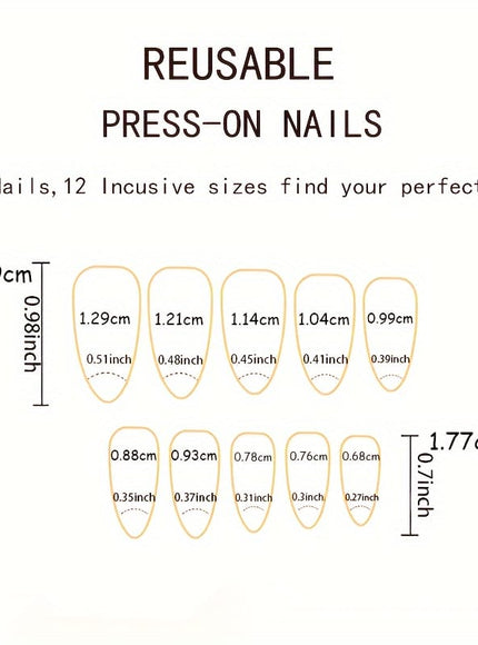 KissIcon Press On Nails - Long Almond Black