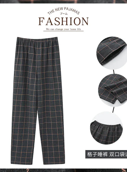 KissICON 7807 / Asia XXL Europe L Hot Sale Cotton Plaid Pajama Pants for Adults