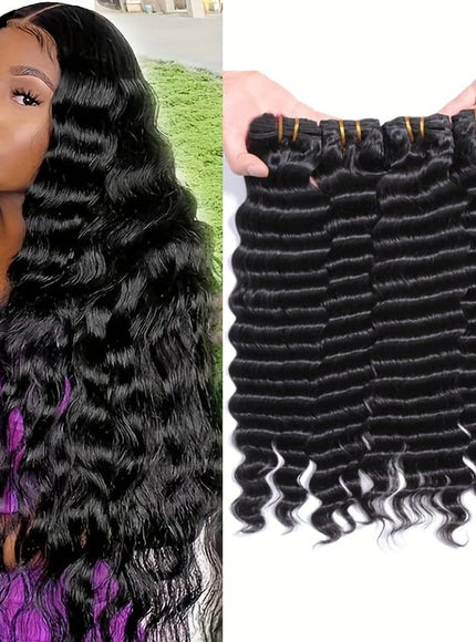 KissIcon Deep Wave Bundles 4Pcs Brazilian Hair -