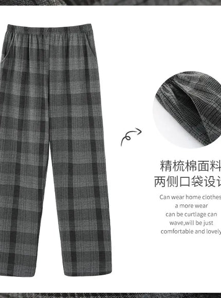 KissICON 7827 / Asia L Europe S Hot Sale Cotton Plaid Pajama Pants for Adults