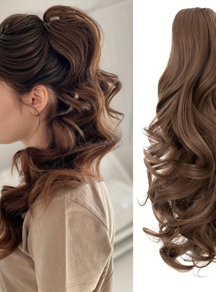 KissIcon Balayage Brown Ponytail Extension 18in Claw Clip