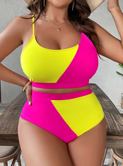Women's Curve Color Block Bikini – High-stretch