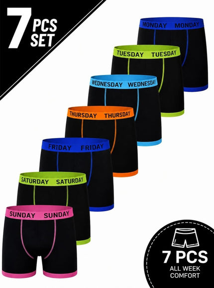 KissICON 7Pack Soft MoistureWicking Ribbed Mens Boxer Briefs