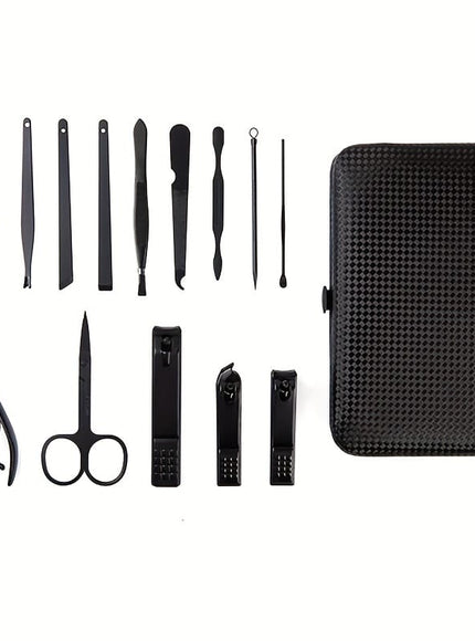 KissICON 7pcs-black KissIcon Stainless Steel Nail Clipper Set Black Travel