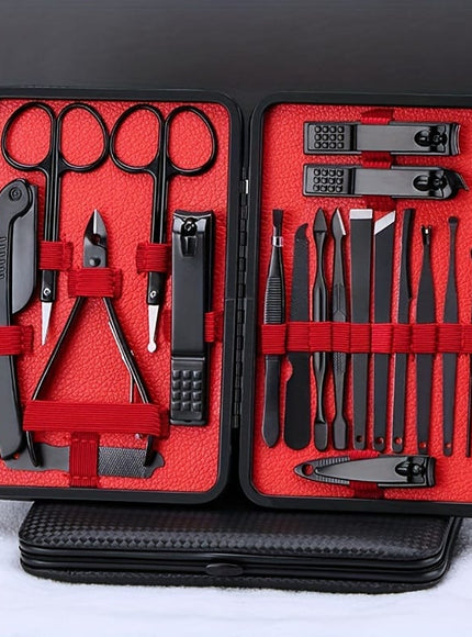 KissICON 7pcs-black KissIcon Stainless Steel Nail Clipper Set Black Travel