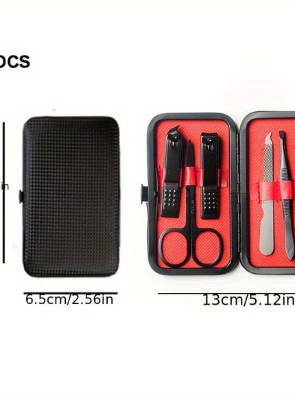KissICON 7pcs-black KissIcon Stainless Steel Nail Clipper Set Black Travel