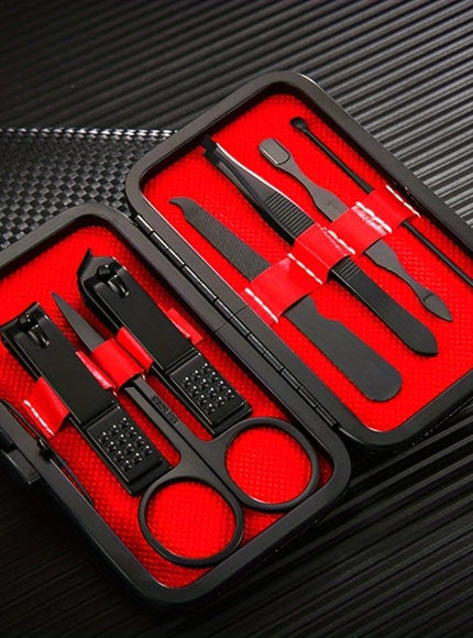 KissICON 7pcs-black KissIcon Stainless Steel Nail Clipper Set Black Travel