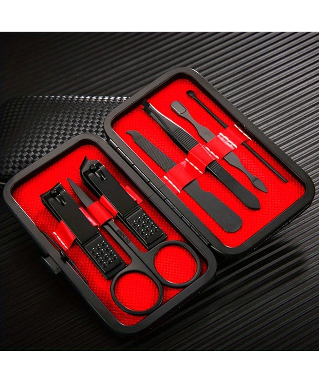 KissICON 7pcs-black KissIcon Stainless Steel Nail Clipper Set Black Travel