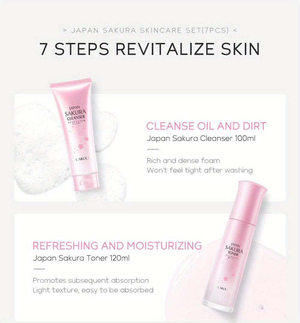 KissICON 7pcs/set [KissIcon] Sakura Gift Set - Moisturizing Hydration