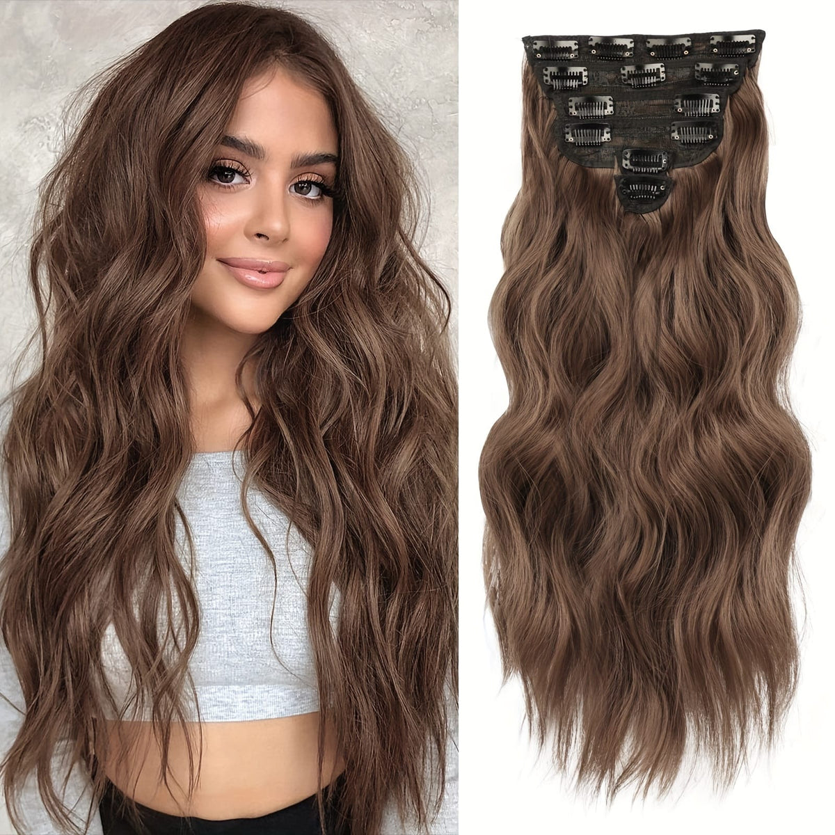 KissICON 8# / 20inch KissIcon 20 Inch Thick Curly Clip Hair Extensions