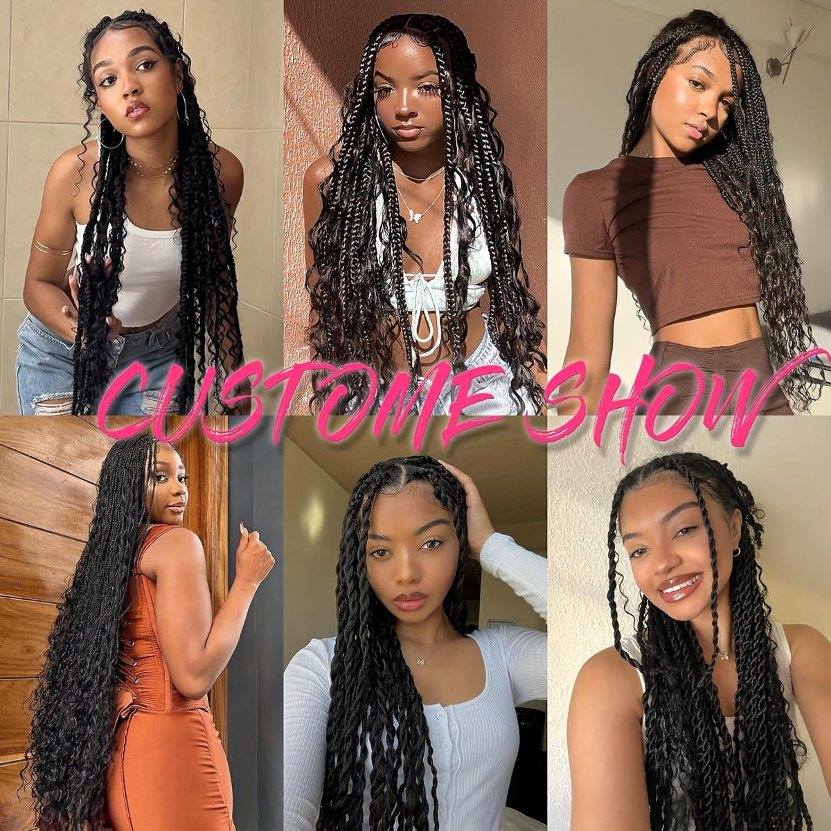KissICON 8 Pcs Black Wool Hair Braiding Crochet Extensions Bra