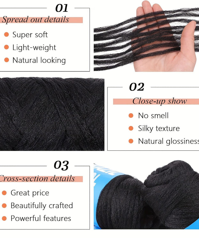 KissICON 8 Pcs Black Wool Hair Braiding Crochet Extensions Bra