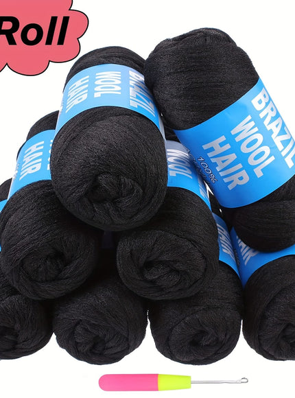 KissICON 8 Pcs Black Wool Hair Braiding Crochet Extensions Bra