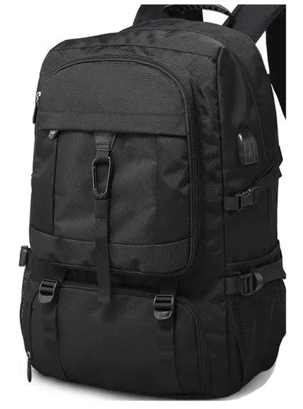 KissICON 80L-No logo Large Black Waterproof Travel Business Outdoor Backpack
