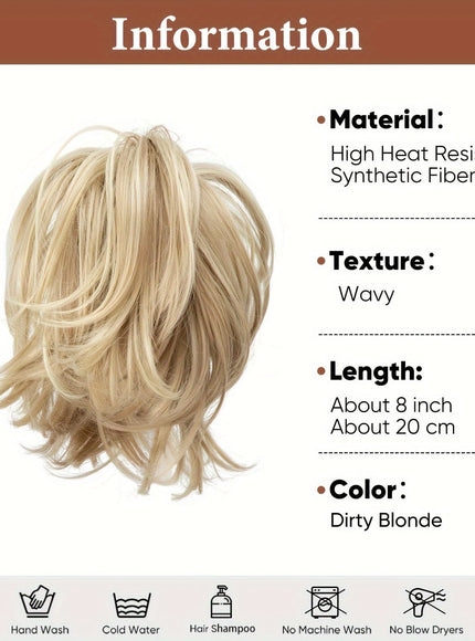 KissIcon Claw Clip Bun Hair Extensions - Bendable