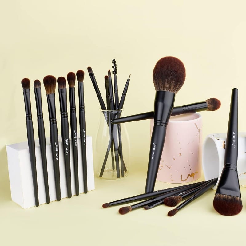 KissICON Black 21piece Pro Black Makeup Brush Set –