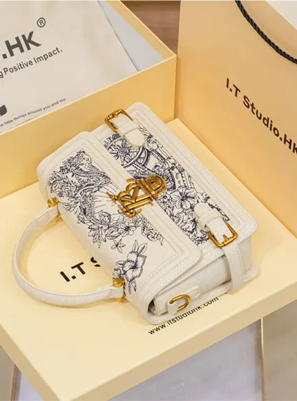 KissICON 8545 white / 21.5-7.5-14cm Women's Handbag – High-end Texture Designer