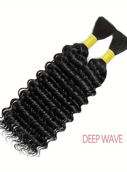 KissIcon Deep Wave Bulk Hair 50g Braiding Extensions