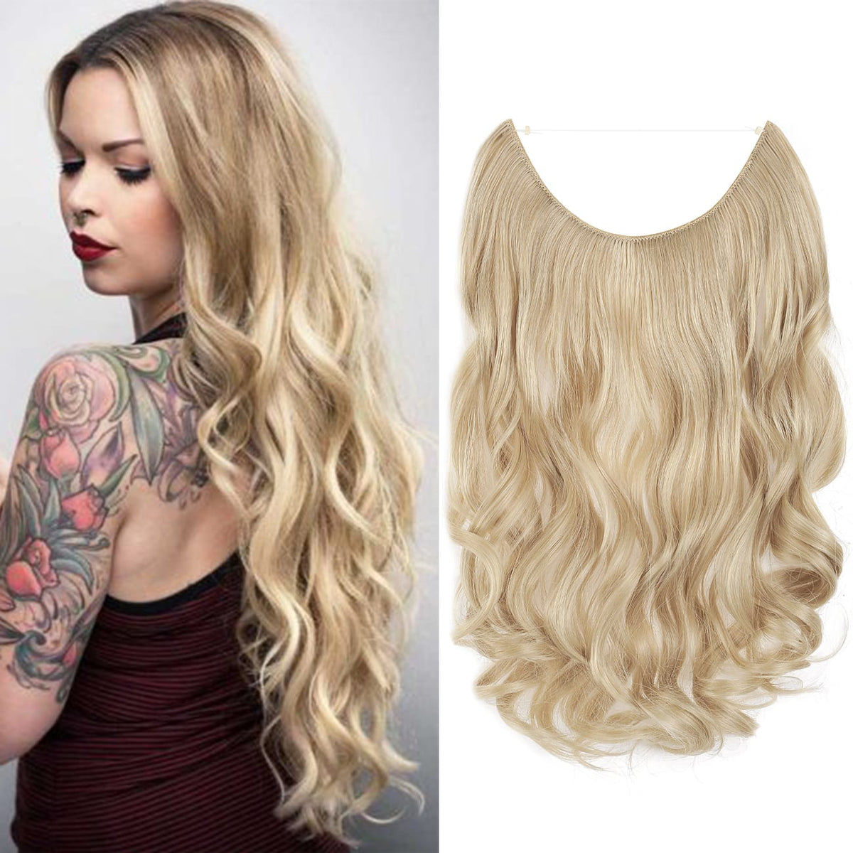 KissICON 86/613-Blonde Mix Kissicon Hair Extensions Hidden Wire Secure