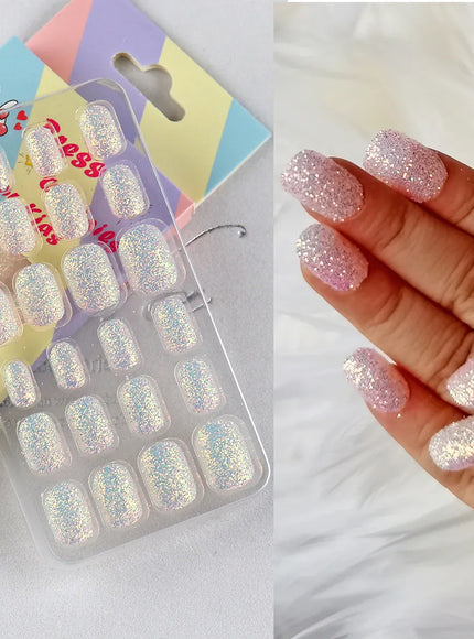 KissICON 876 Kiss Icon Kids Press On Nails Preglue Glitter