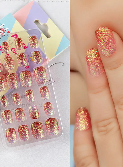KissICON 877 Kiss Icon Kids Press On Nails Preglue Glitter
