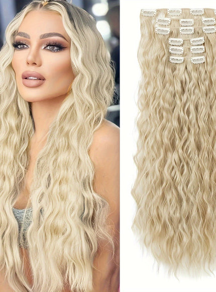 KissICON 88# / 24inch 16 Black Clips For Synthetic Curls - Soft
