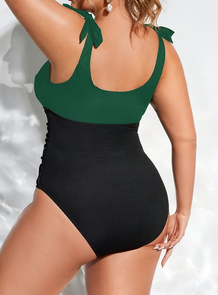 Women's Colorblock Wrap One-piece Swimsuit