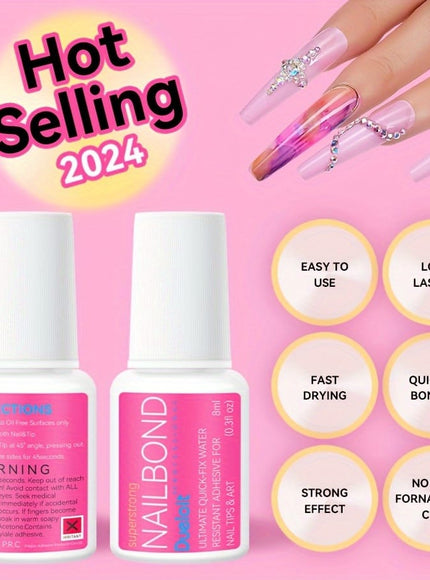 KissICON 8g 💋Dueloit Nail Bond Glue 8ml Bottle - Waterproof