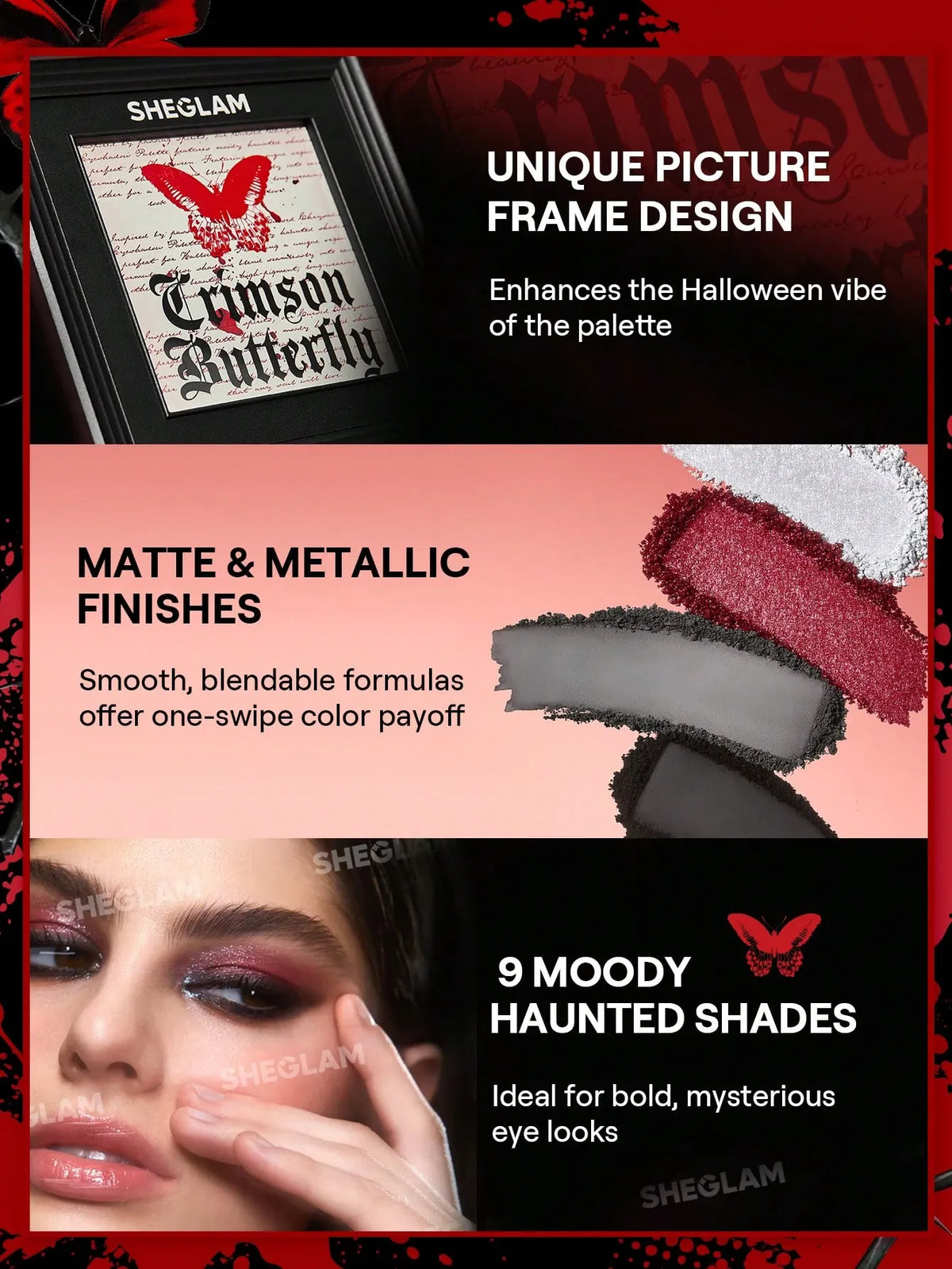 KissICON 8g SHEGLAM Cursed Chrysalis Makeup Eyeshadow Palette