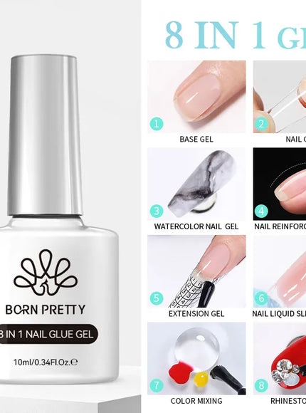 KissICON 8IN1 Nail Glue KissIcon Born Pretty Base and Top Coat Gel