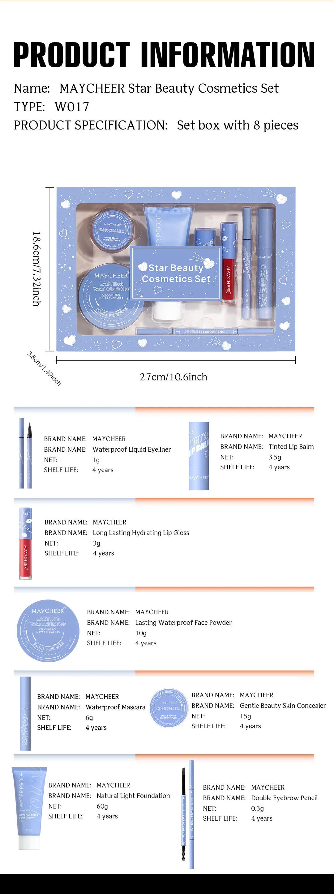 KissICON 8pcs a set KissIcon All In One Makeup Set - 8PC