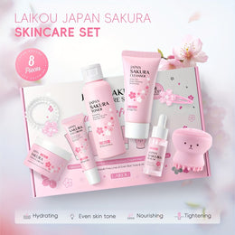 KissICON 8pcs KissIcon 8 Piece Cherry Blossom Skincare Gift Set