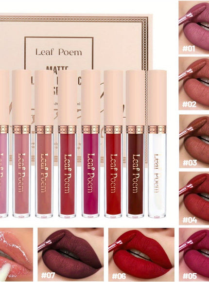KissICON 8pcs Matte Velvet Liquid Lipstick Set – Nonstick